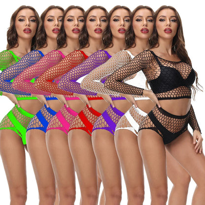 Sexy Lingerie For Women Fishnet See Through Crop Top