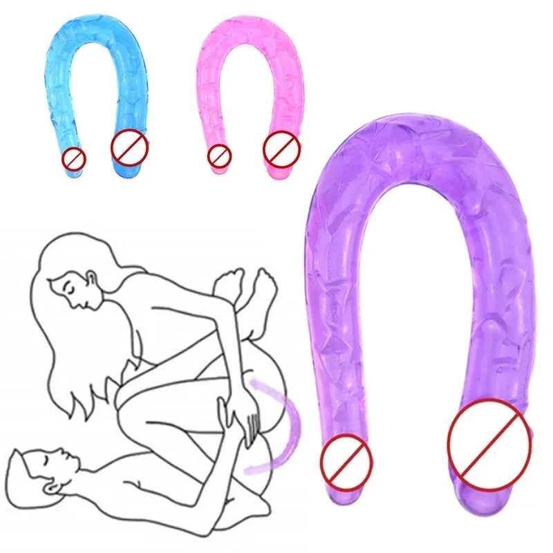 Adult Supplies Sex Toy Double Ended Realistic Dildo Flexible