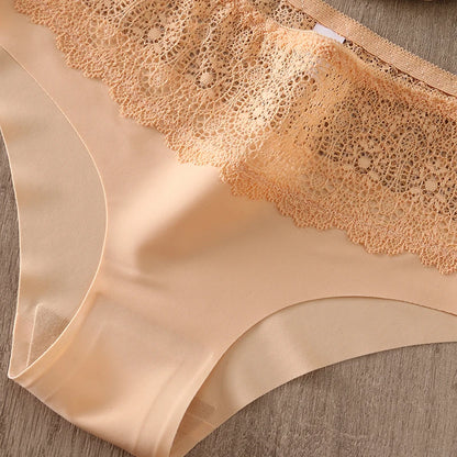 BZEL Lace Women's Panties Sweet Flowers Underwear Silk
