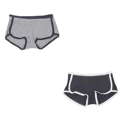 2pcs Set Comfortable Underwear Women Cotton Boyshort Briefs