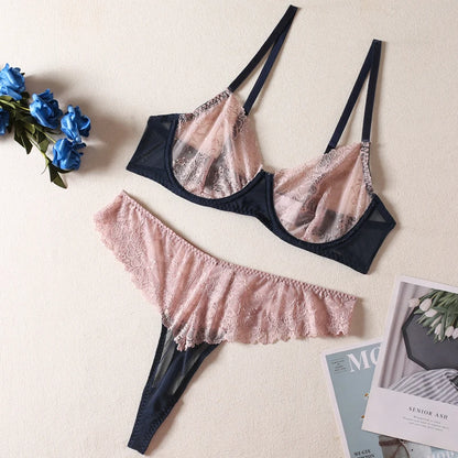 HIMEALAVO Sexy Lingerie Seamless Bra Sheer Lace