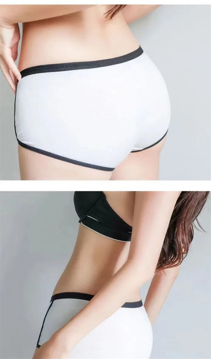 2pcs Set Comfortable Underwear Women Cotton Boyshort Briefs