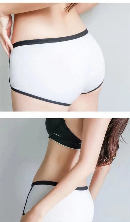 2pcs Set Comfortable Underwear Women Cotton Boyshort Briefs