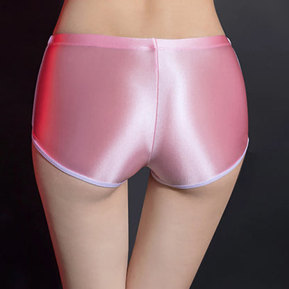 Sexy Lingerie Woman Body Oil Shiny Glossy Safety Short Pants