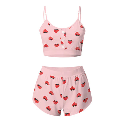 2 Pieces Set Women's Pajama Shorts Suit