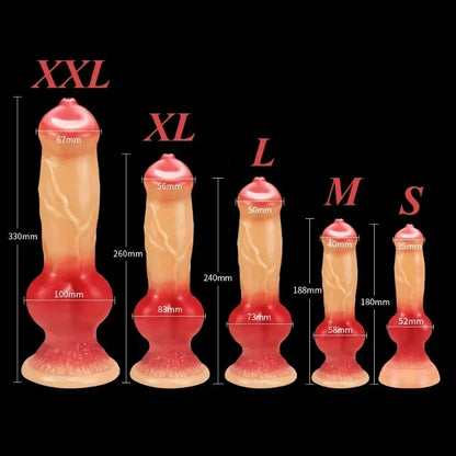 Realistic Huge Dog Dildo Anal Plug With Suction Cup Silicone