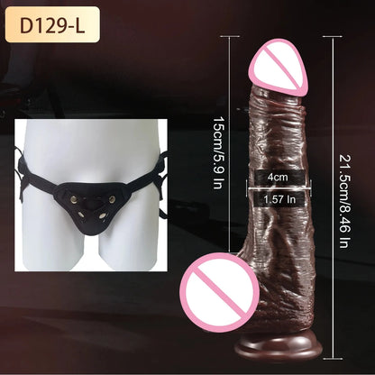 Wearable Realistic Strapon Dildo Skin Testicles Sliding