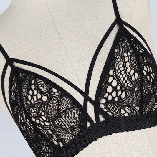 Sexy Underwear Women Lace Bra Push Lace Bustier V Neck