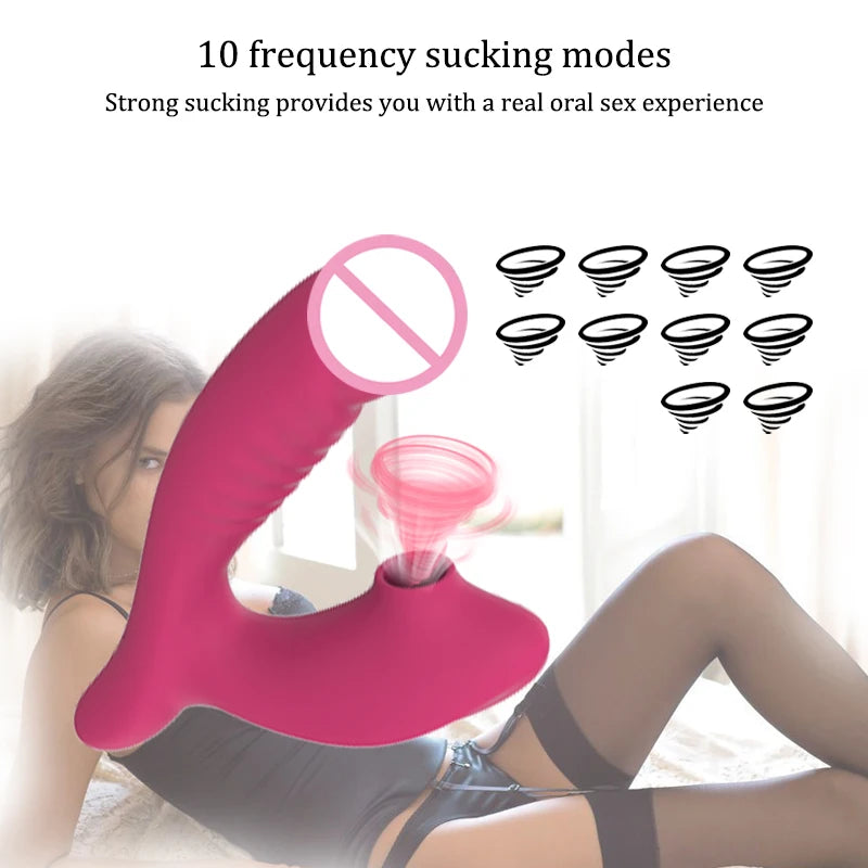 Sucking vibration 2-in-1 vibrator 10-speed oral sex 10-speed vibration