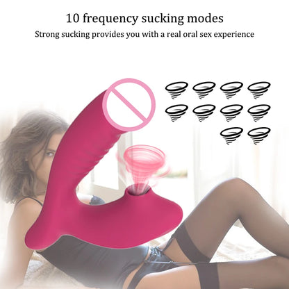 Sucking vibration 2-in-1 vibrator 10-speed oral sex 10-speed vibration