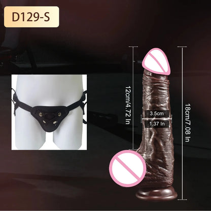 Wearable Realistic Strapon Dildo Skin Testicles Sliding