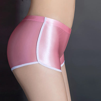 Sexy Lingerie Woman Body Oil Shiny Glossy Safety Short Pants