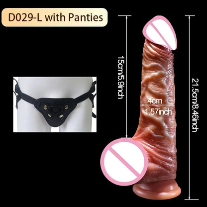Wearable Realistic Strapon Dildo Skin Testicles Sliding