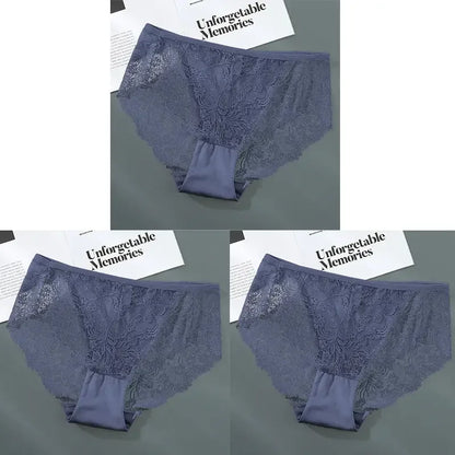 S-4XL Plus Size 3Pcs Lace Panties for Women Underwear