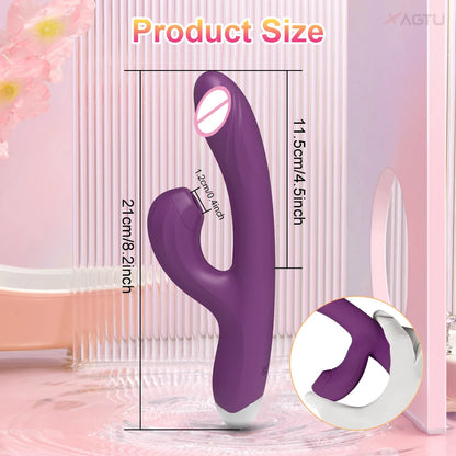 Clitoral Sucking G-spot Vibrator Dildo for Women Heating Nipple Vacuum