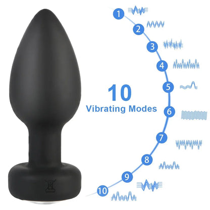 Anal Plug Vibrator 10 Speeds W/remote