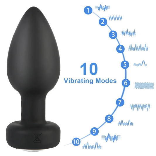 Anal Plug Vibrator 10 Speeds W/remote
