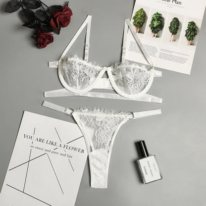 Sexy Lingerie Woman Lace Transparent Underwear Fairy Embroidery