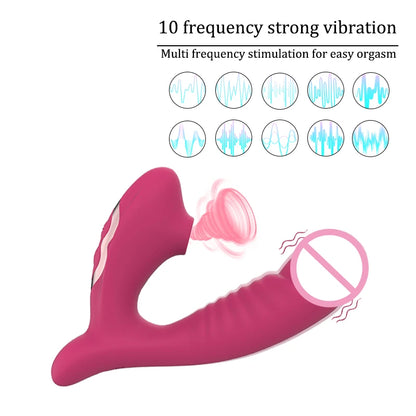 Sucking vibration 2-in-1 vibrator 10-speed oral sex 10-speed vibration