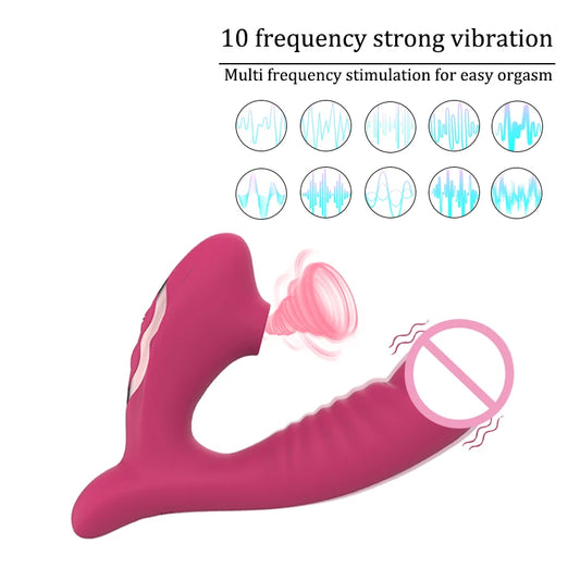 Sucking vibration 2-in-1 vibrator 10-speed oral sex 10-speed vibration