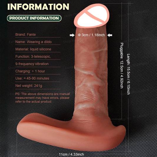Remote Control Thrusting Real Silicone Dildo Vibrators