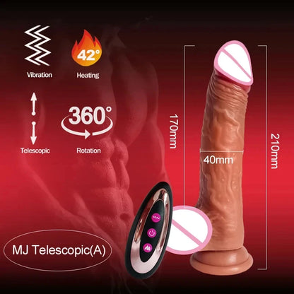 Realistic Dildo Telescopic Vibrator Masturbation Anal plug