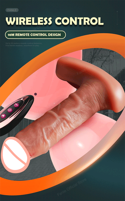 Remote Control Thrusting Real Silicone Dildo Vibrators