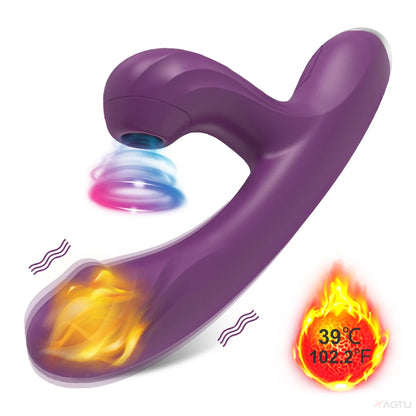 Clitoral Sucking G-spot Vibrator Dildo for Women Heating Nipple Vacuum