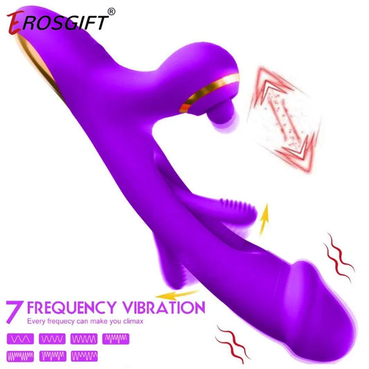 3 In 1 Tapping Patting Sucking Vibrator 21Modes Clitoris Clit Sucker