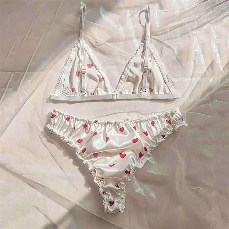 Soft  Satin Lingerie Set Sexy Women Underwear