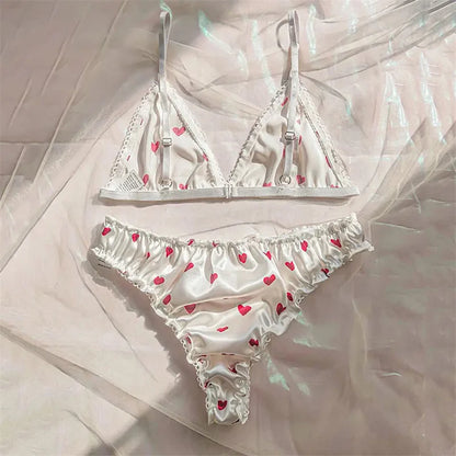 Soft  Satin Lingerie Set Sexy Women Underwear