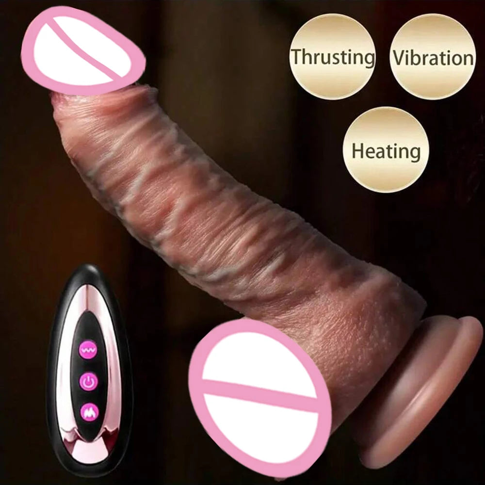 Realistic Dildo Telescopic Vibrator Female Thrusting Sex Toys