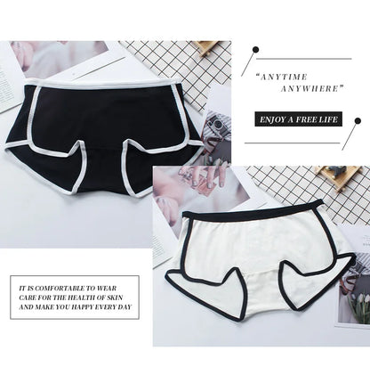2pcs Set Comfortable Underwear Women Cotton Boyshort Briefs