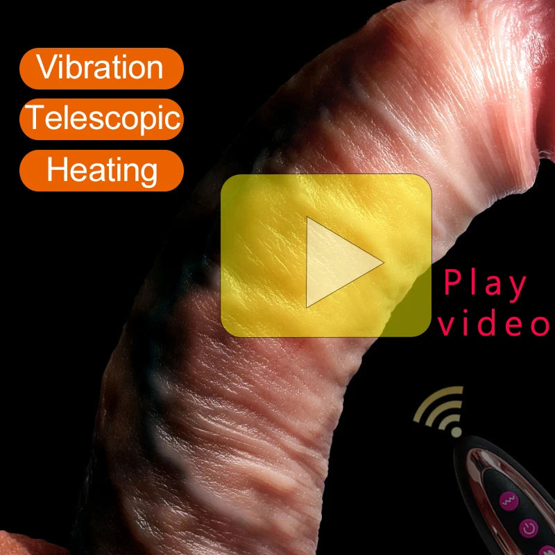 Realistic Dildo Telescopic Vibrator Masturbation Anal plug