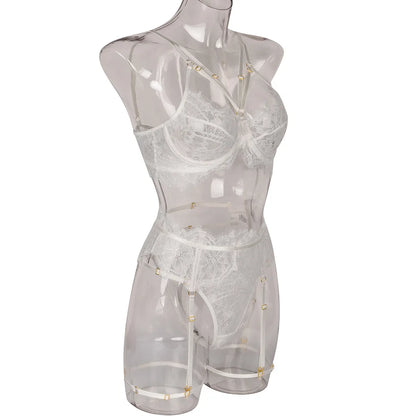 Sexy Lingerie Classic Bandage Bra Garters Thongs Push Up Brassiere