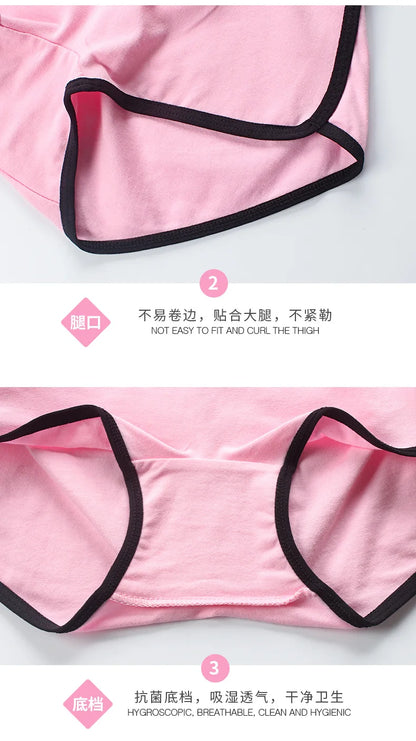 2pcs Set Comfortable Underwear Women Cotton Boyshort Briefs