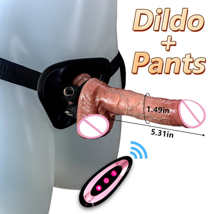 Black Big Penis 8.7in Telescopic Heating Dildo Vibrator Massage