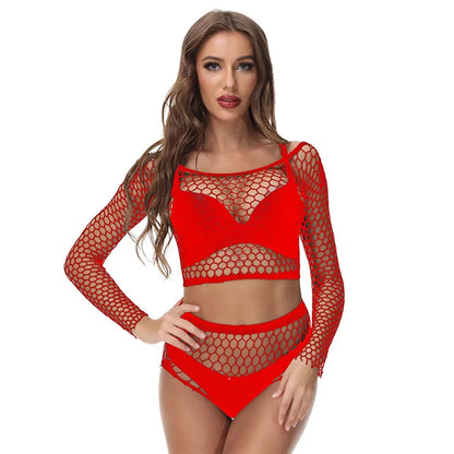 Sexy Lingerie For Women Fishnet See Through Crop Top