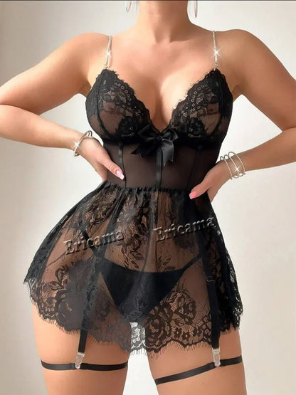Sexy Lingerie Set Lace Bodysuit Women
