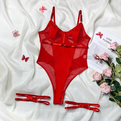 Lace Transparent Bodysuit Lingerie