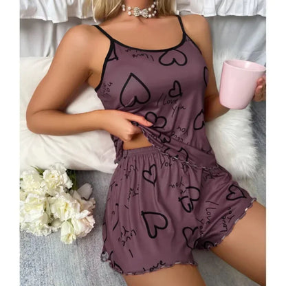 Pijamas Women Sexy Lingerie Set Sling Nightdress Silk Satin Sleepwear