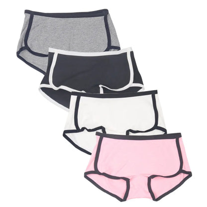 2pcs Set Comfortable Underwear Women Cotton Boyshort Briefs