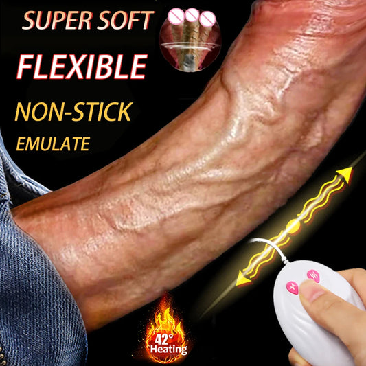 Thrusting Rotation Remote Control Dildo Vibrator