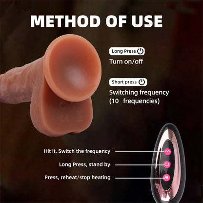 Realistic Dildo Telescopic Vibrator Female Thrusting Sex Toys