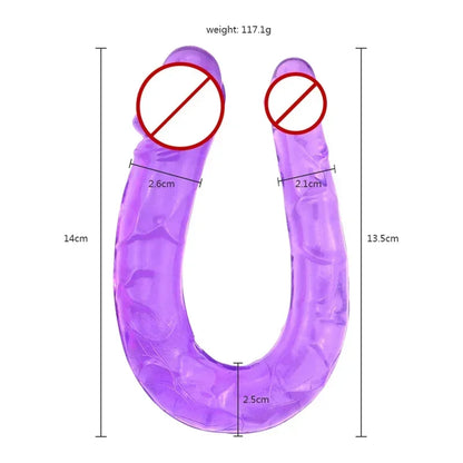 Adult Supplies Sex Toy Double Ended Realistic Dildo Flexible