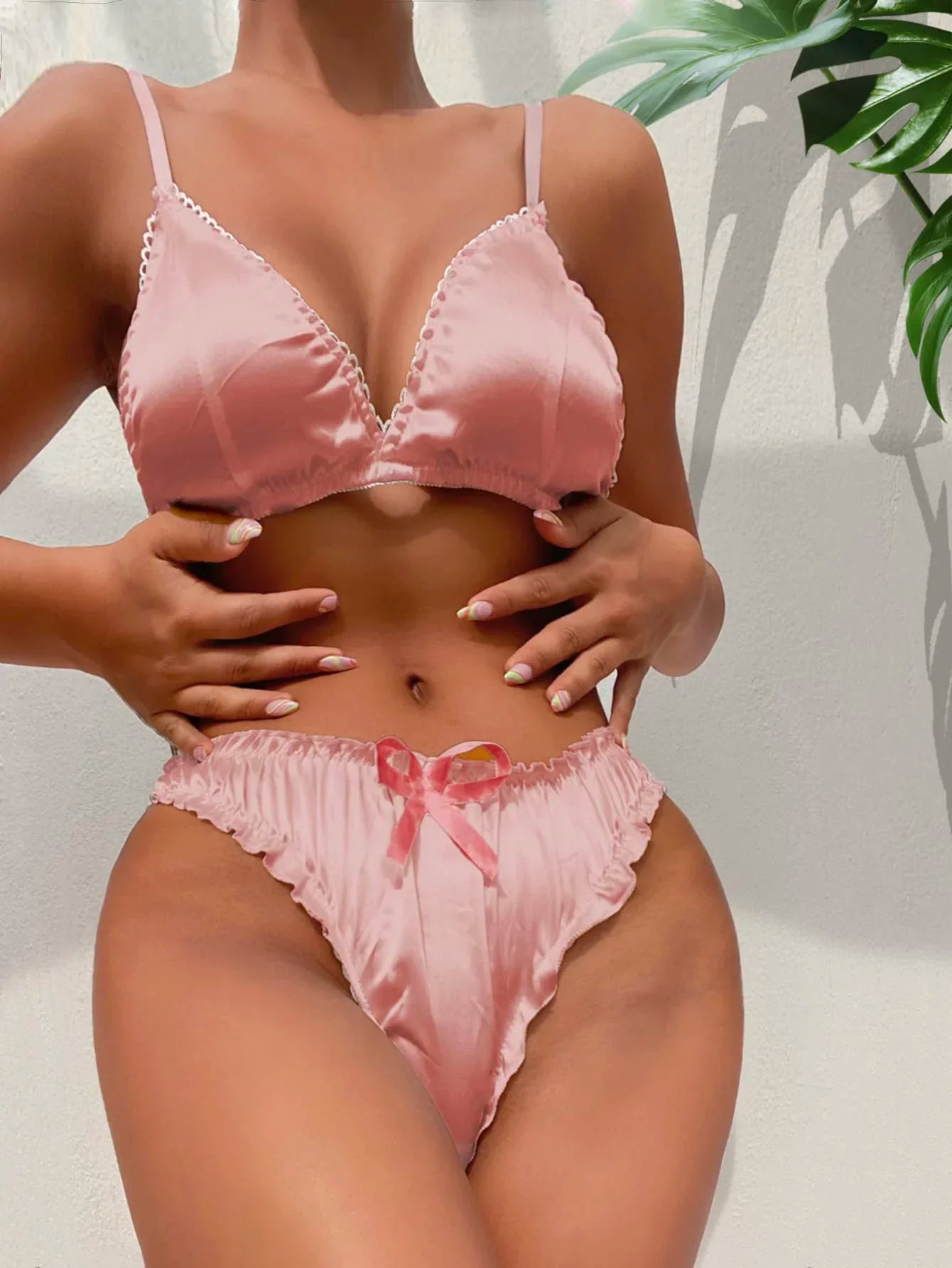 Women's Erotic Lingerie Suit Bowknot Sexy Wire Free Lingerie Underwear