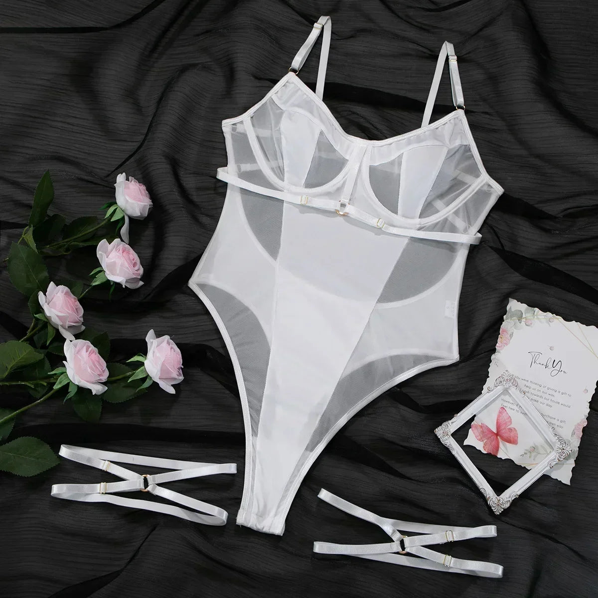 Lace Transparent Bodysuit Lingerie