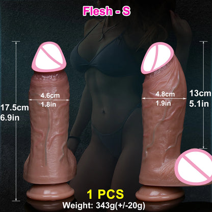 Realistic Skin Soft Thick Dildo Double Silicone Small Penis