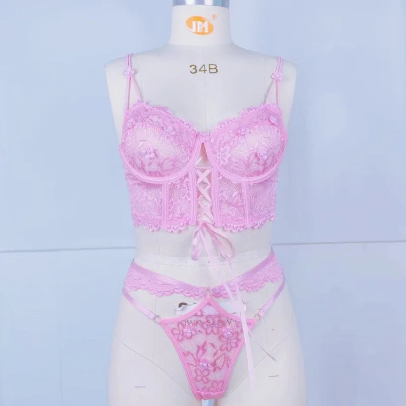 Toucheart Sexy Lingerie Strap Underwire Lace Bra For Women Sexy