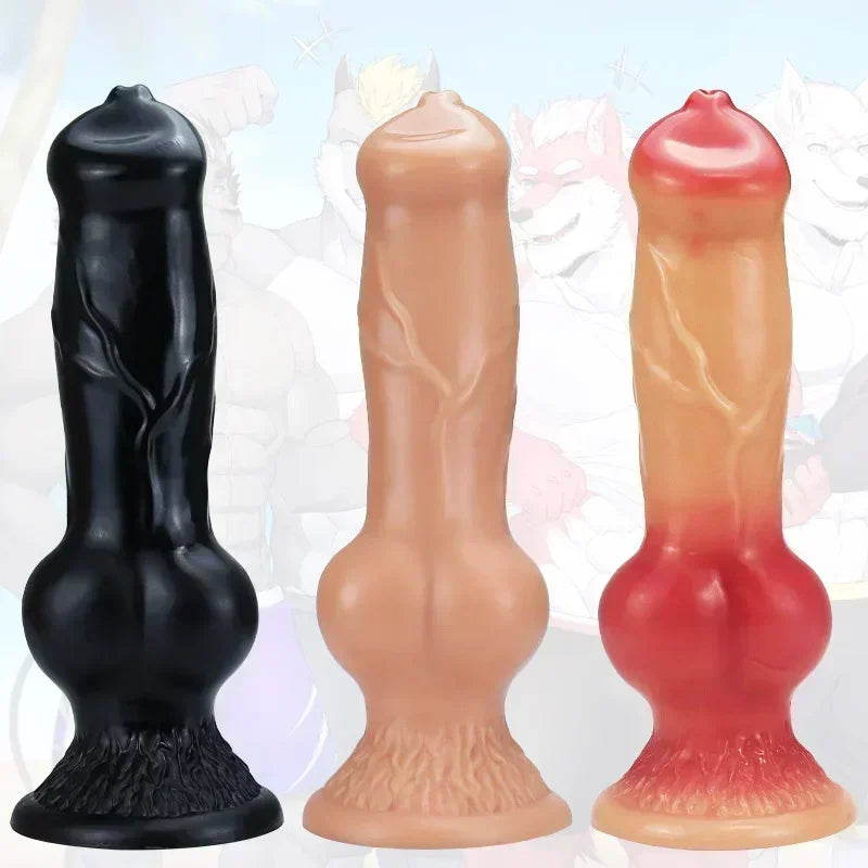 Realistic Huge Dog Dildo Anal Plug With Suction Cup  Prostate Massager